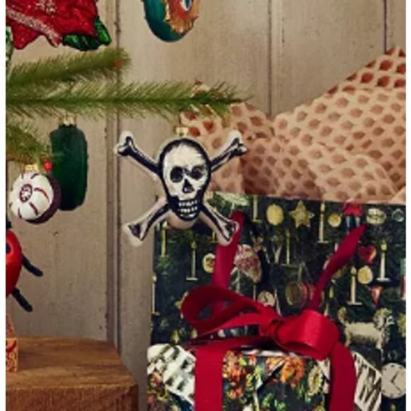 JOHN DERIAN Skull & Crossbones Glass Christmas Halloween Ornament Target 2025 - Picture 7 of 8